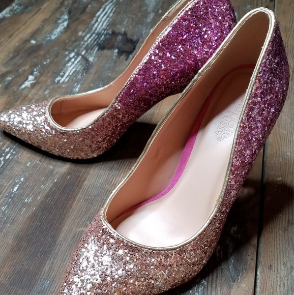 Fuchsia ombre glitter heels - Picture 4 of 5